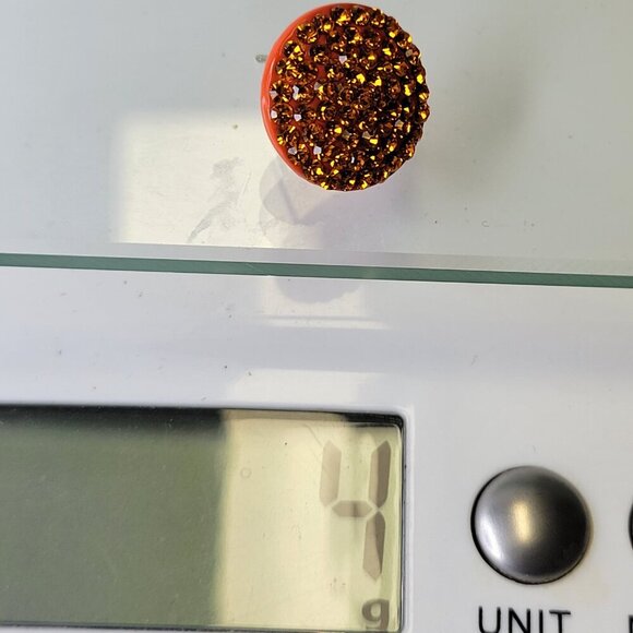 Red Rhinestones Small Earrings - Picture 6 of 6